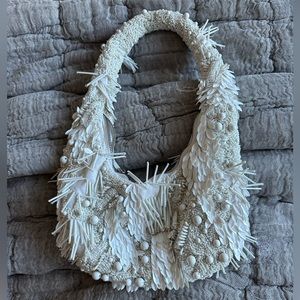 White purse beaded Zara